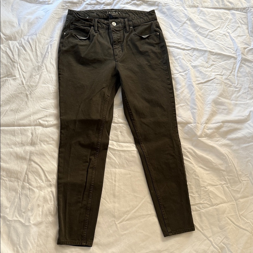 White House Black Market Women’s Olive Skinny Ankle Jeans